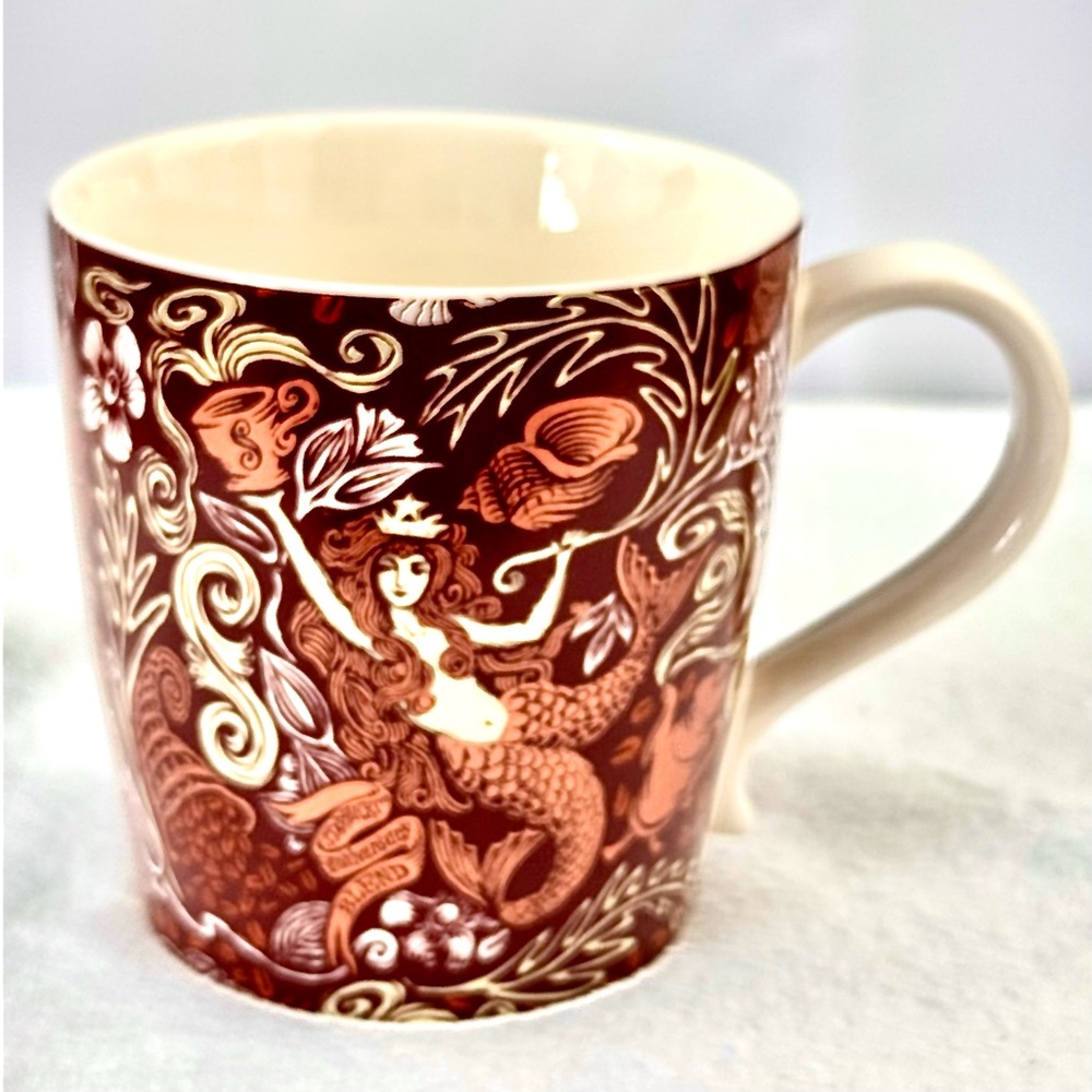 Starbucks 2009 Siren Mermaid New Bone China Coffee Mug EUC Seashells